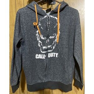 2016 Call of Duty Black Ops Sz Small Gray Black Full Zip Hoodie Sweatshirt Skull